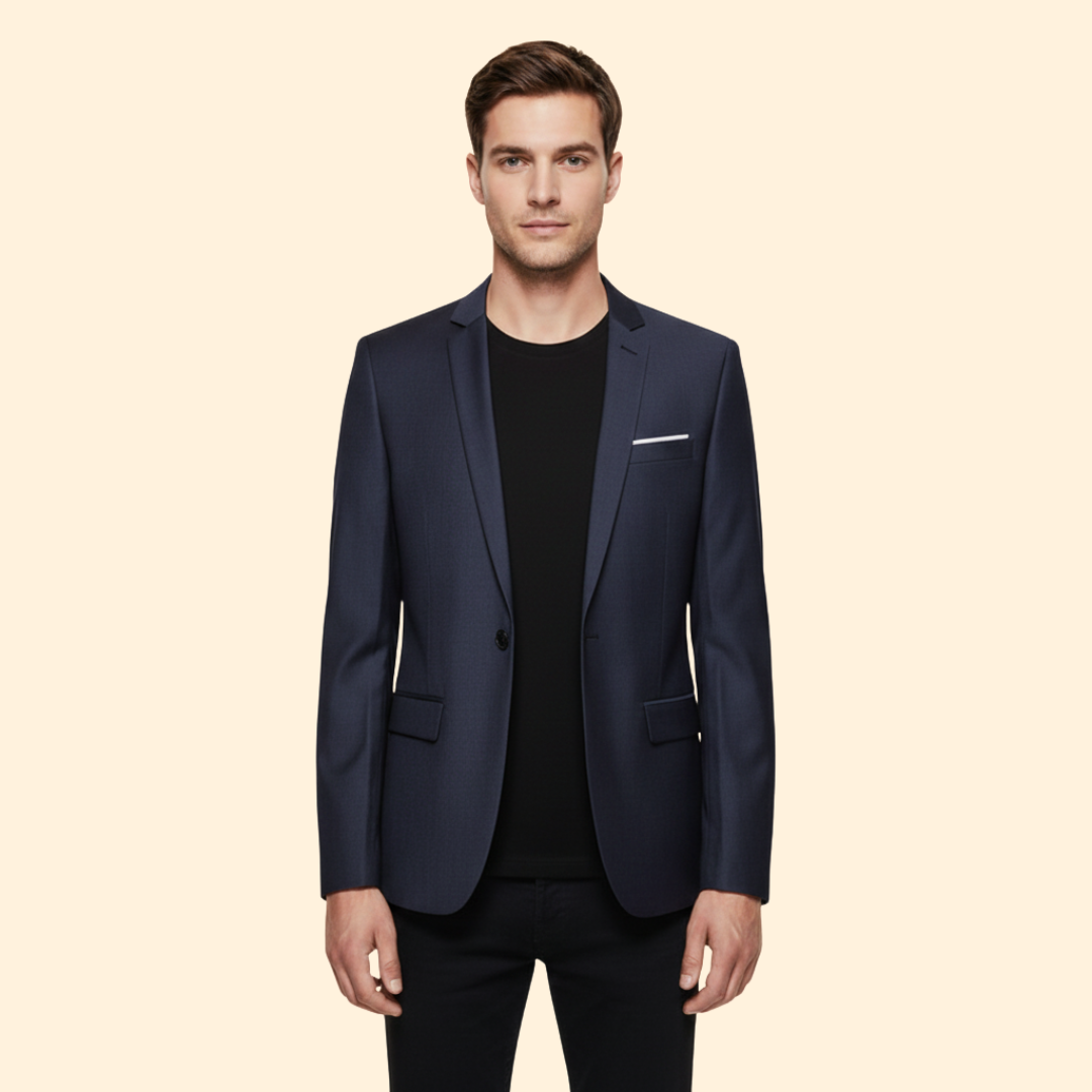 Men's Blazer Slim Fit Grey Single-Button Lined Suit Jacket – Office, Wedding, Formal, Gift