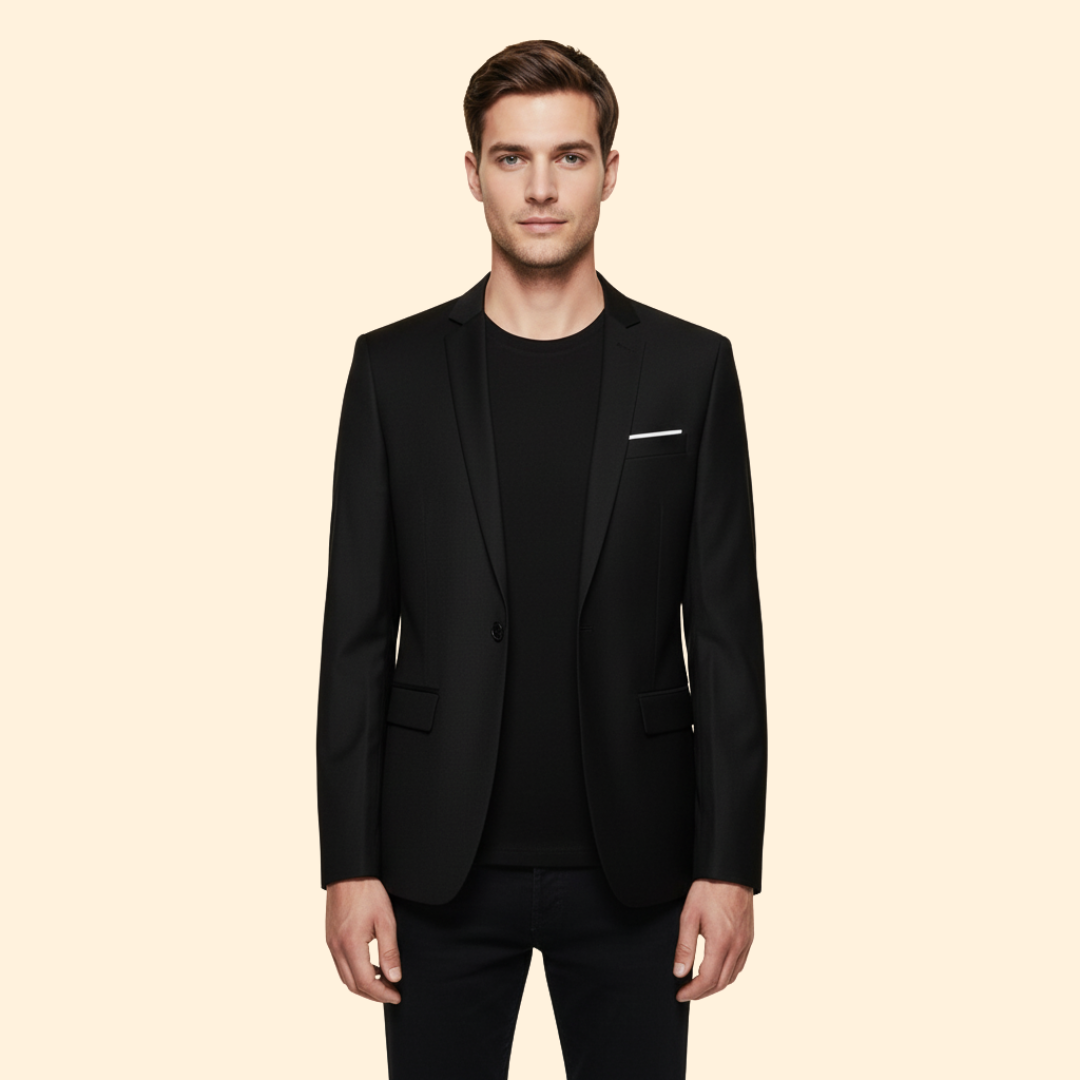 Men's Blazer Slim Fit Grey Single-Button Lined Suit Jacket – Office, Wedding, Formal, Gift