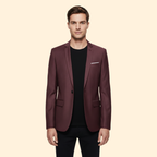 Men's Blazer Slim Fit Grey Single-Button Lined Suit Jacket – Office, Wedding, Formal, Gift