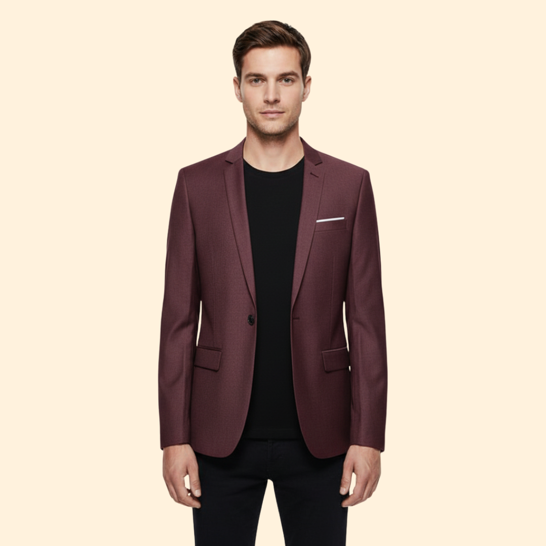 Men's Blazer Slim Fit Grey Single-Button Lined Suit Jacket – Office, Wedding, Formal, Gift