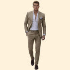 Men's Suit Set Two-Piece Blue Tailored Fit Blazer & Trousers – Wedding, Office, Formal, Gift