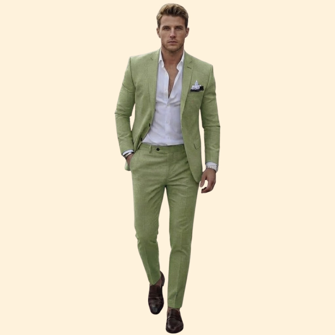 Men's Suit Set Two-Piece Blue Tailored Fit Blazer & Trousers – Wedding, Office, Formal, Gift