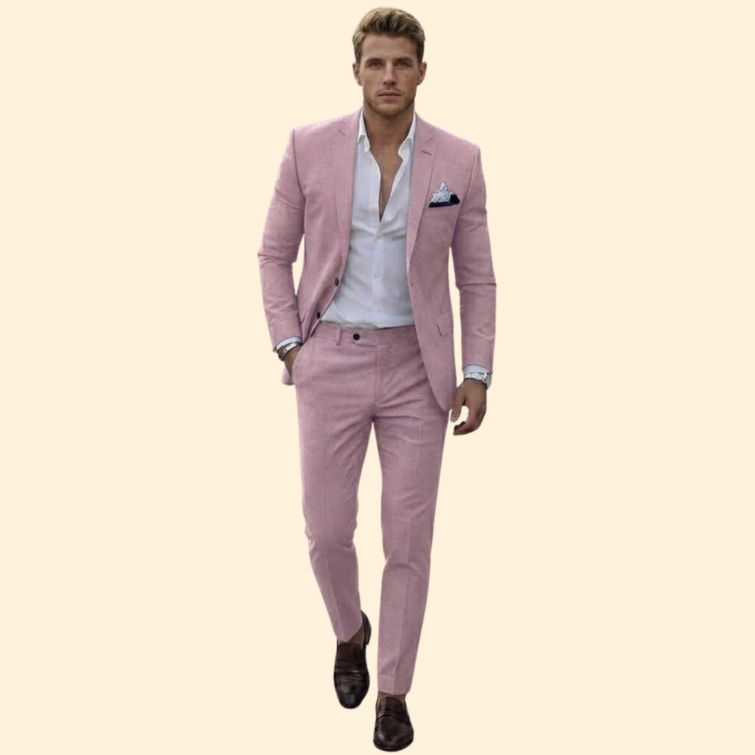 Men's Suit Set Two-Piece Blue Tailored Fit Blazer & Trousers – Wedding, Office, Formal, Gift