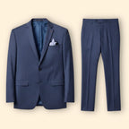 Men's Suit Set Two-Piece Blue Tailored Fit Blazer & Trousers – Wedding, Office, Formal, Gift