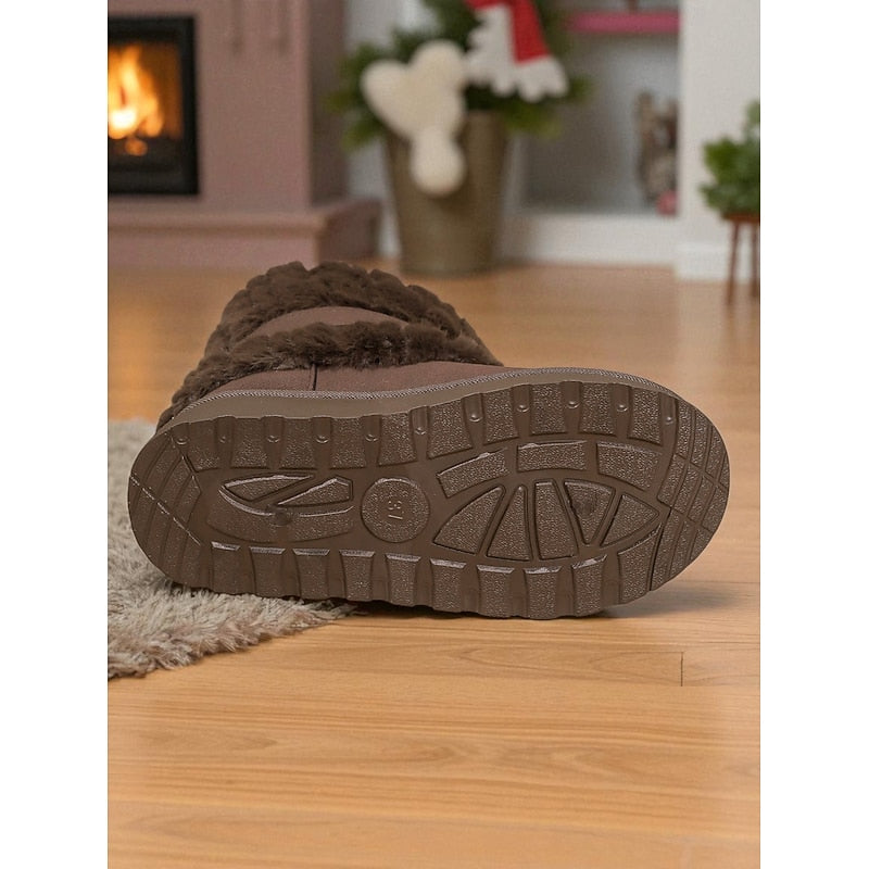 Cozy Fur-Trimmed Snow Boots – Winter Wear, Outdoor Adventures